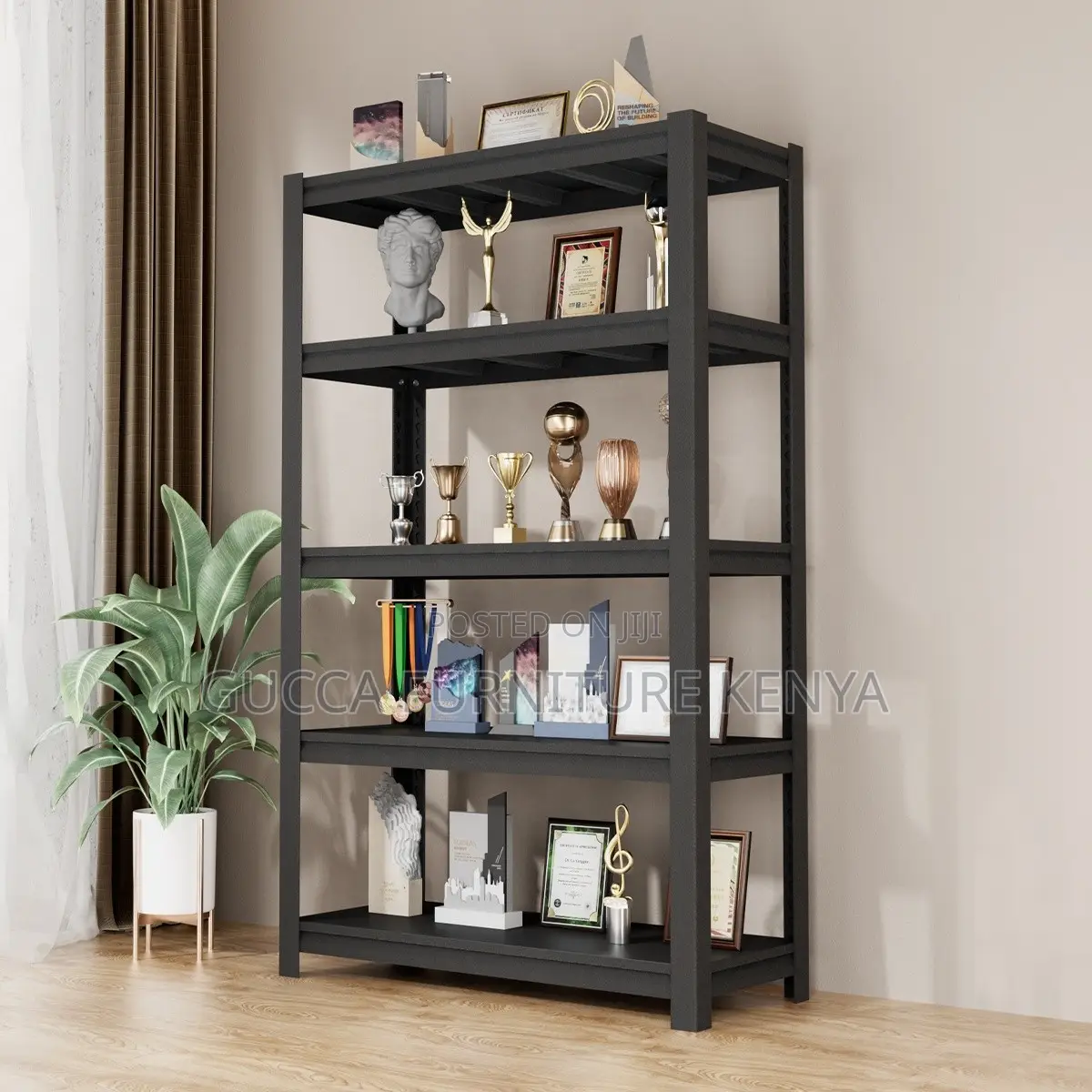 5-tier Metallic Office Shelving File Rack