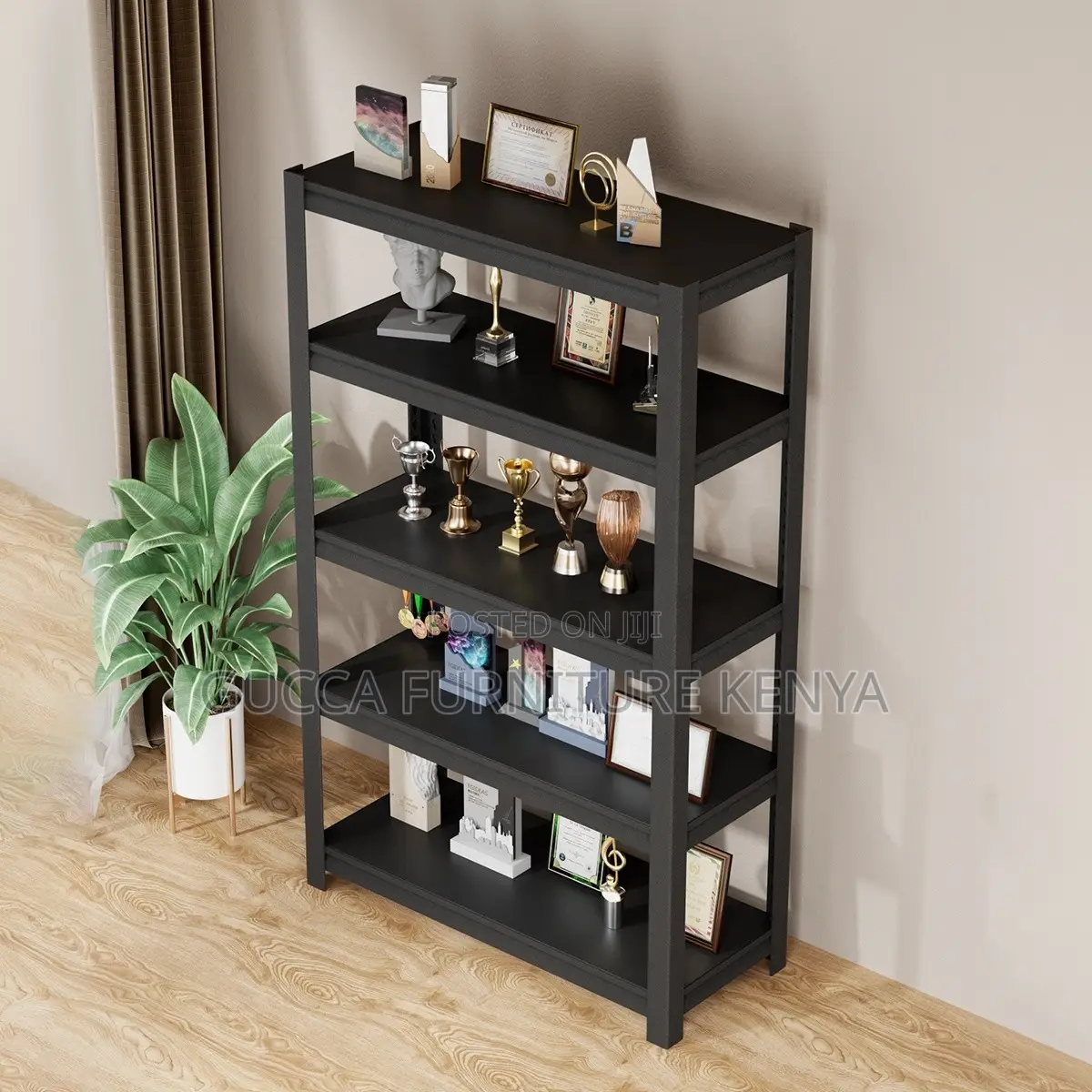 5-tier Metallic Office Shelving File Rack