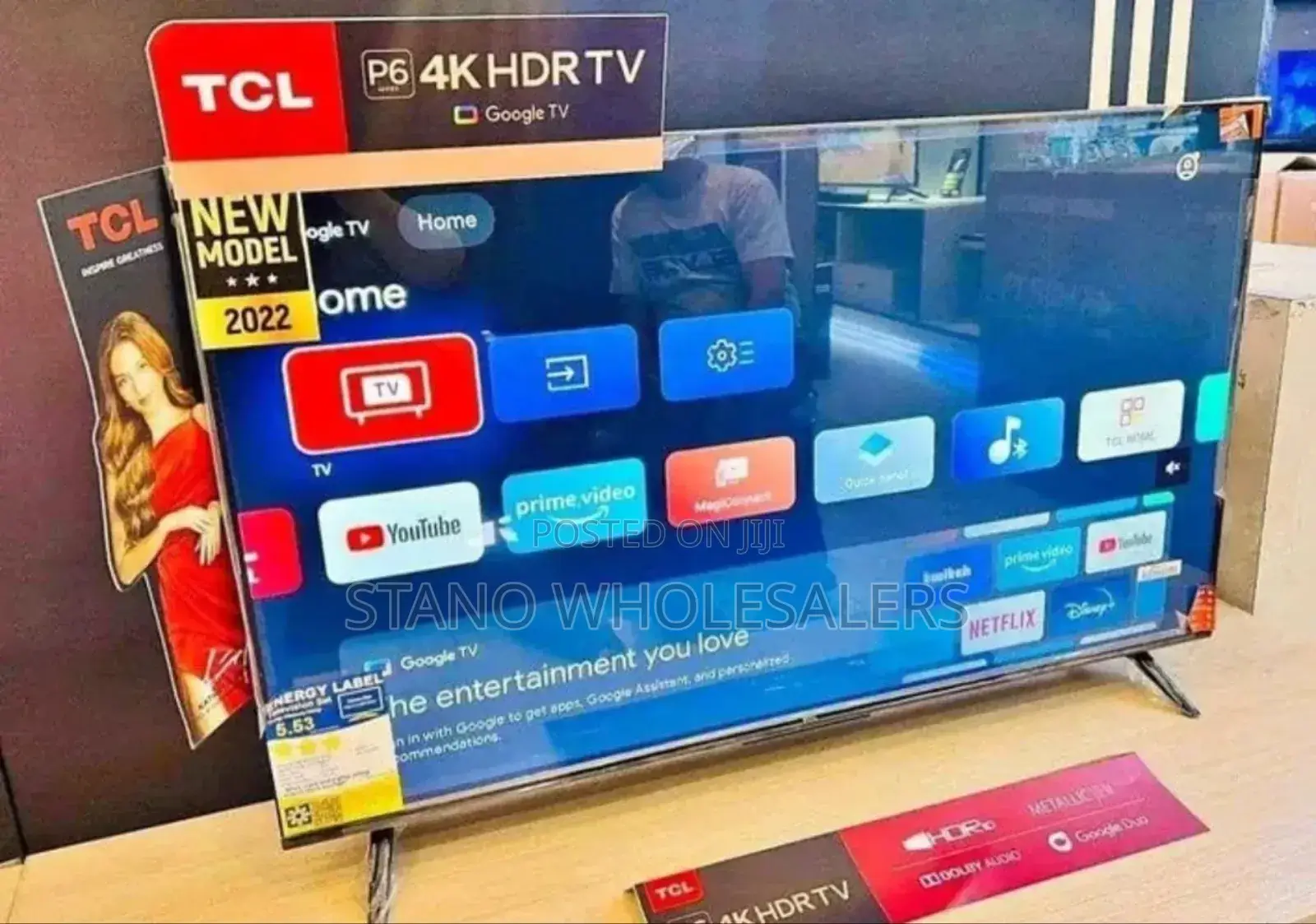 Frameless TCL 55 Inch 4 K HDR Google Tv Fg/76