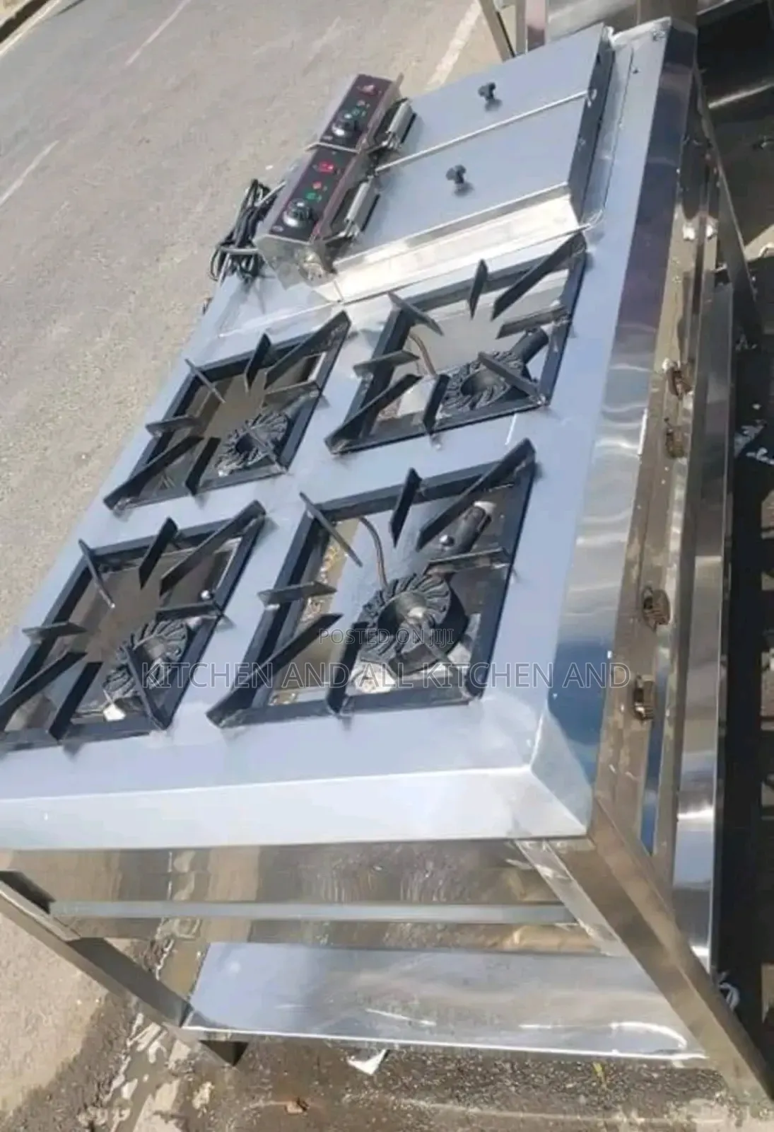 Authentic Modern Kitchen Combined Cooker With Gas Burner and Fryer