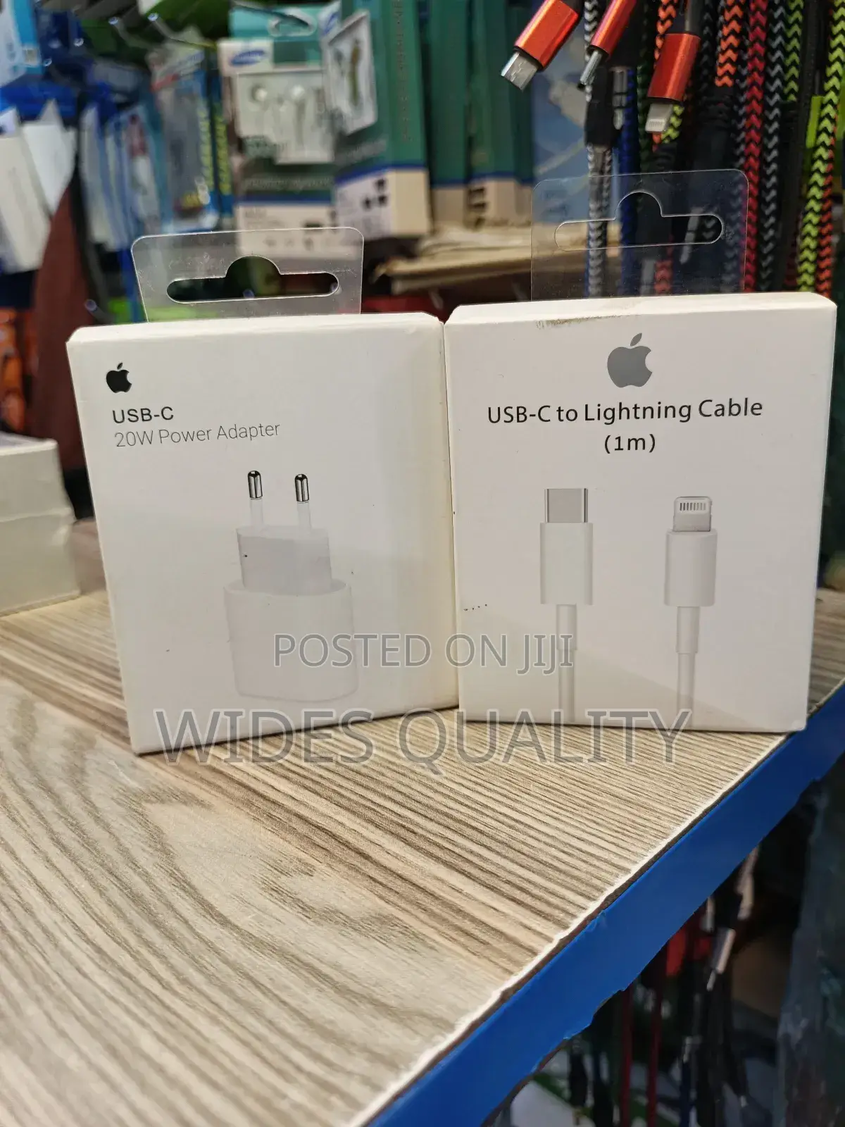 Apple 20w Usb-C Power Adapter and a Usb-C to Lightning Cable.