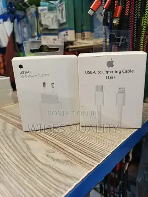 Apple 20w Usb-C Power Adapter and a Usb-C to Lightning Cable.