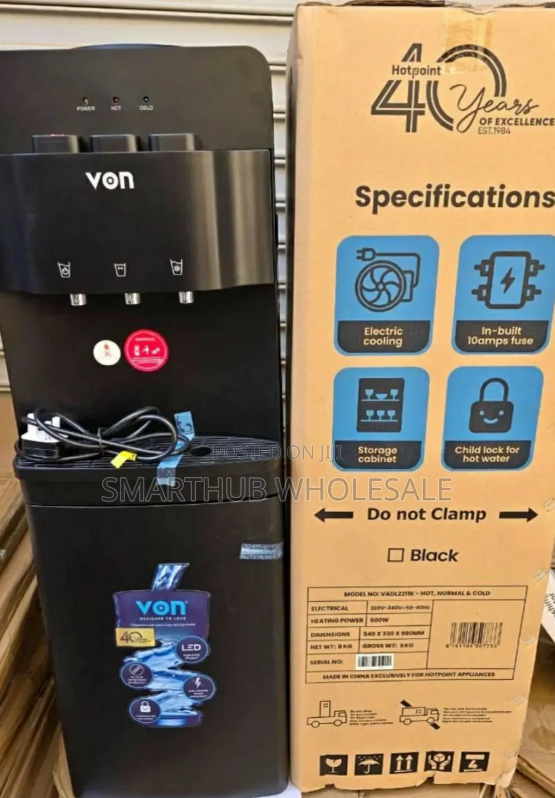 Dispenser--Von Water Dispenser 3 Tap Hot Cold Normal