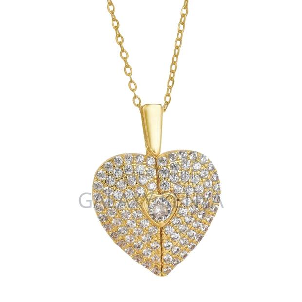 Ladies Engravable Heart Necklace - thumbnail 3