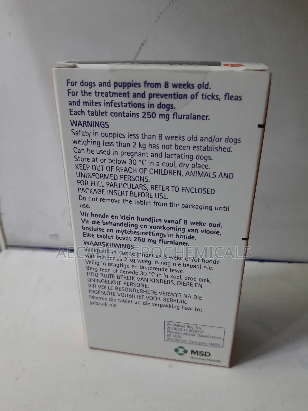 Bravecto 250 Mg Flurancer. >4.5 - 10 Kg 1 Oral Chewable Tablet