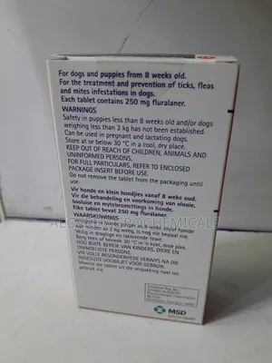 Bravecto 250 Mg Flurancer. >4.5 - 10 Kg 1 Oral Chewable Tablet