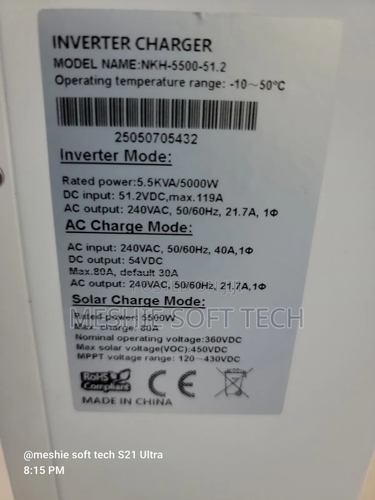 Hybrid Inverter 48v 5.5kva