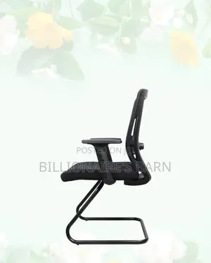 Black Visitor Chair | Adjustable for Different Desk Heights | Easy