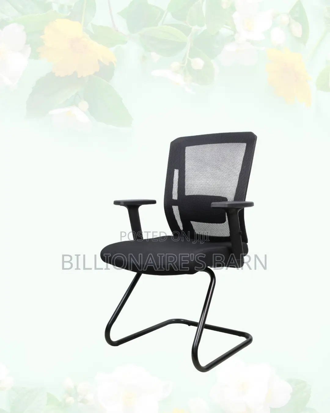 Black Visitor Chair | Adjustable for Different Desk Heights | Easy