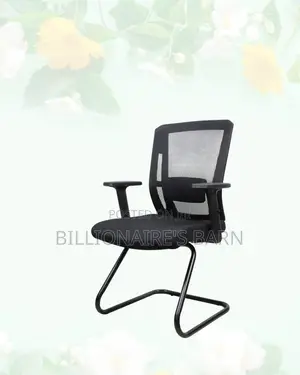 Black Visitor Chair | Adjustable for Different Desk Heights | Easy