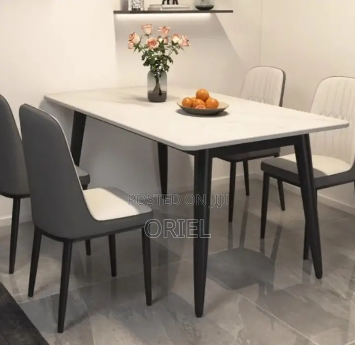 Home Dining Set; Modern Compact 4-Seater Dining Collection