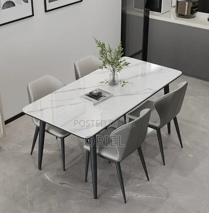 Home Dining Set; Modern Compact 4-Seater Dining Collection