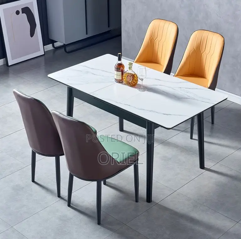 Home Dining Set; Modern Compact 4-Seater Dining Collection
