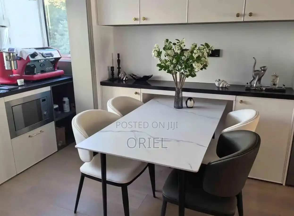 Home Dining Set; Modern Compact 4-Seater Dining Collection