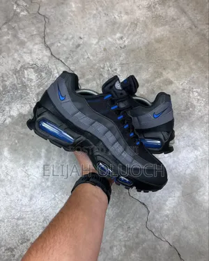 Nike Air Max 95 Shoes In The Black Grey Hyper Blue C