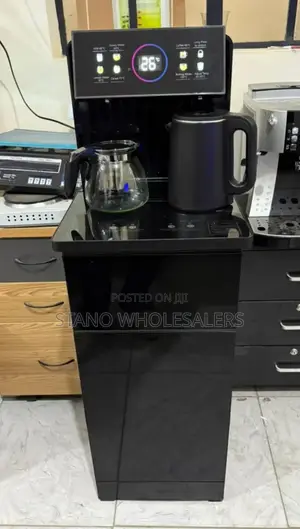Black Electromate Water Dispenser Bottom Load With Electric Kettle