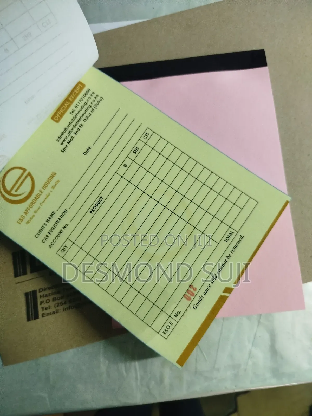 Receipt Books Design And Printing
