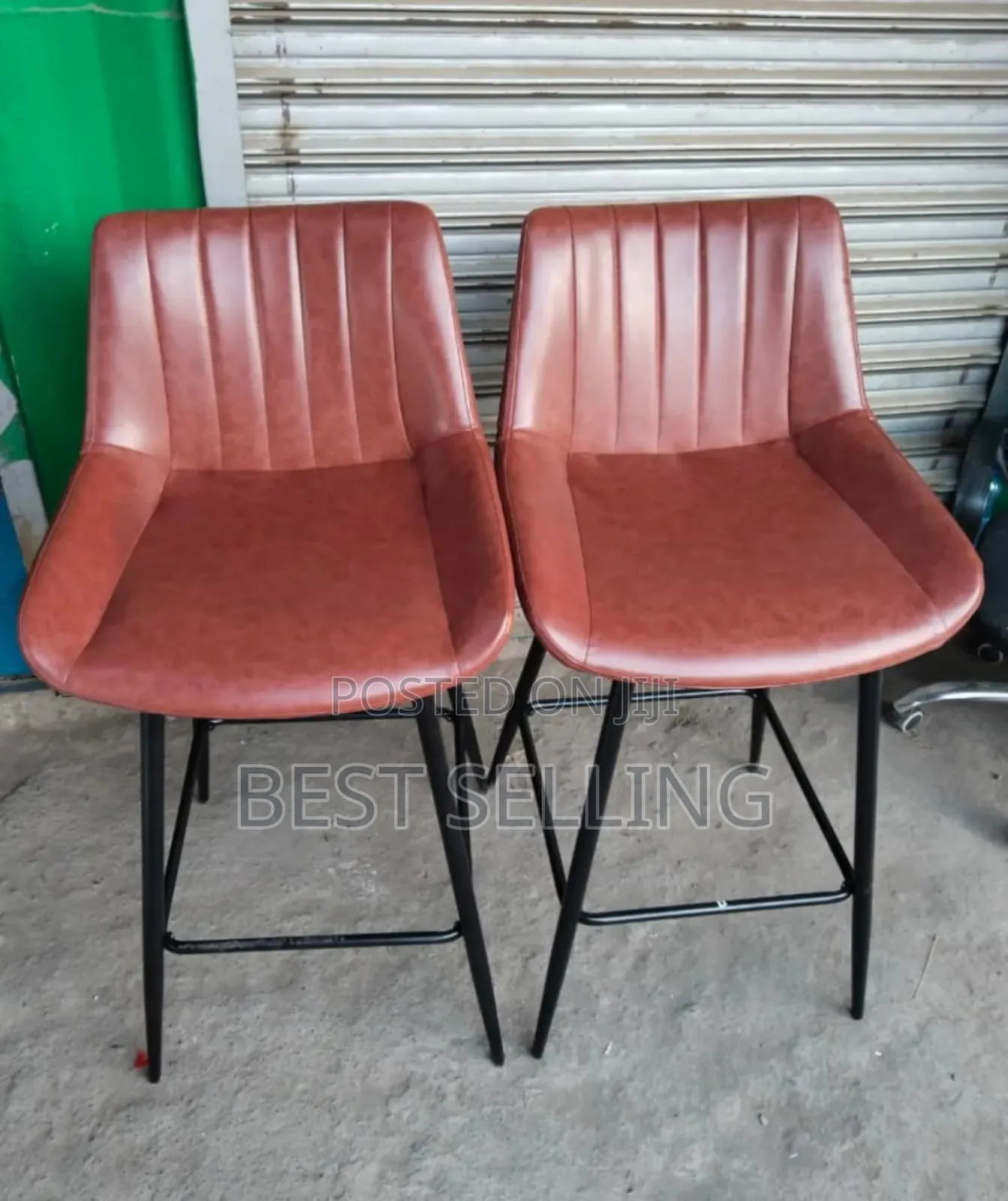 Brown Leather Barstool