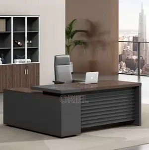 Office Desk; Executive Office Table in Dark Oak Finish