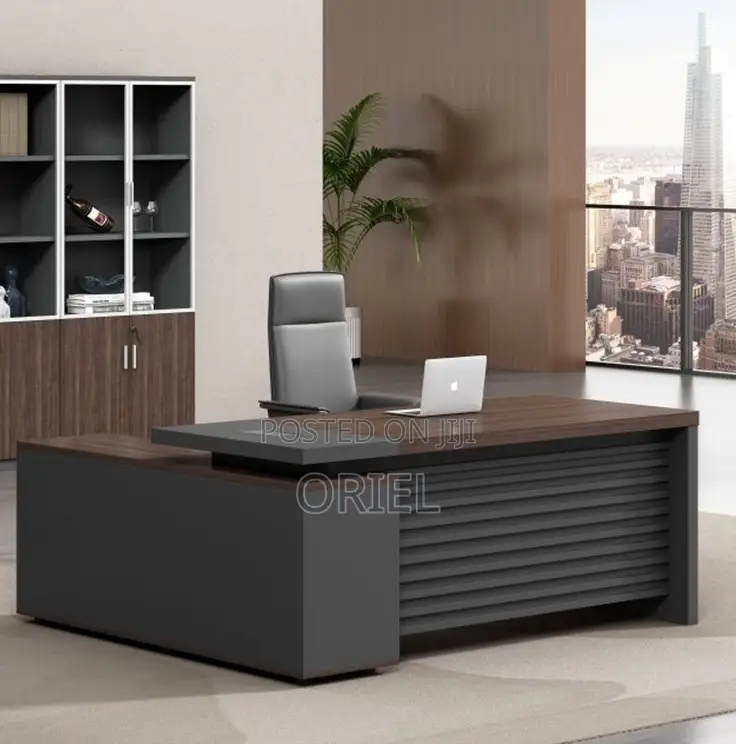 Office Desk; Executive Office Table in Dark Oak Finish