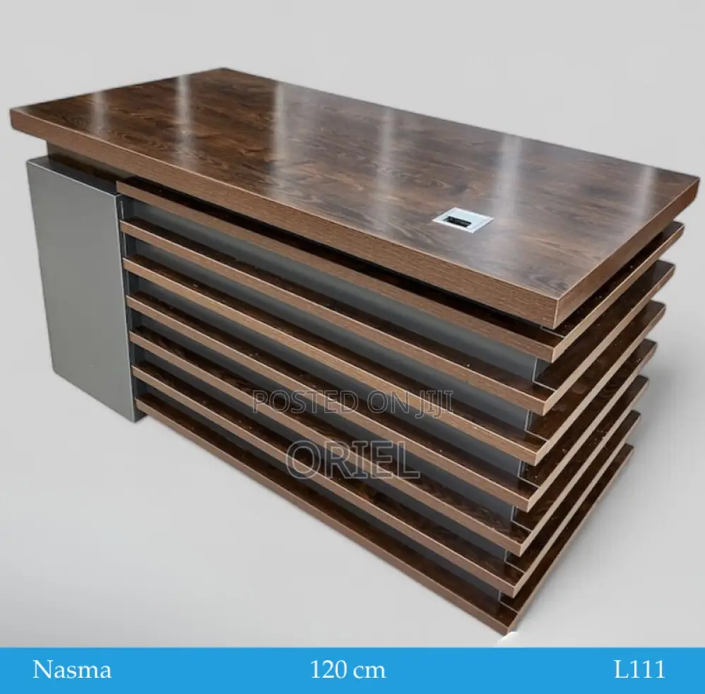 Office Desk; Executive Office Table in Dark Oak Finish