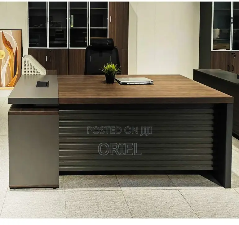Office Desk; Executive Office Table in Dark Oak Finish