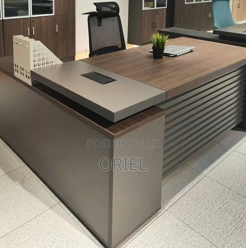 Office Desk; Executive Office Table in Dark Oak Finish