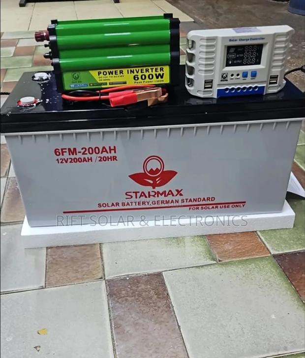 200ah - 20hrs Solar Battery - 600w - 1200w Inverter - 40a Controller - main view