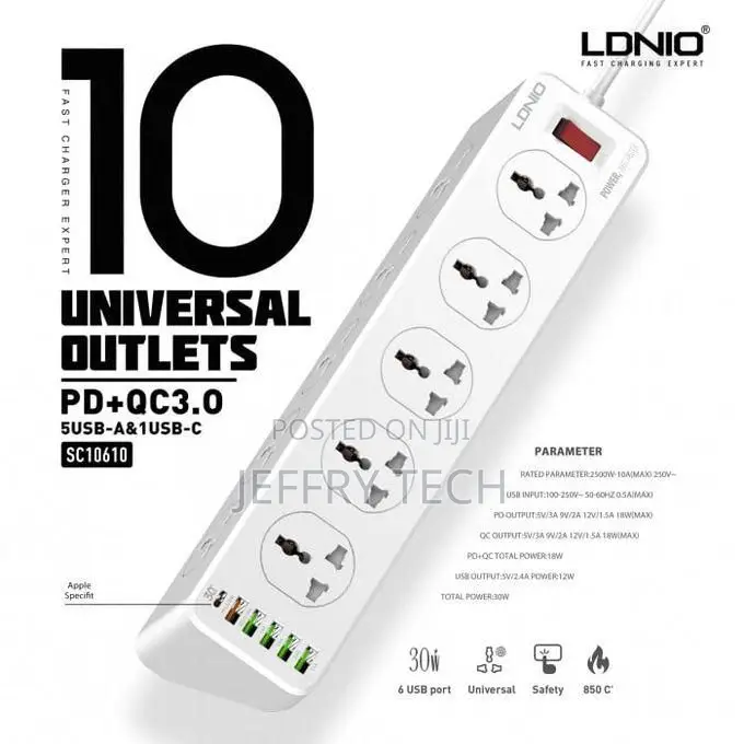 Ldnio Pd/5usb/10 Sockets Extension