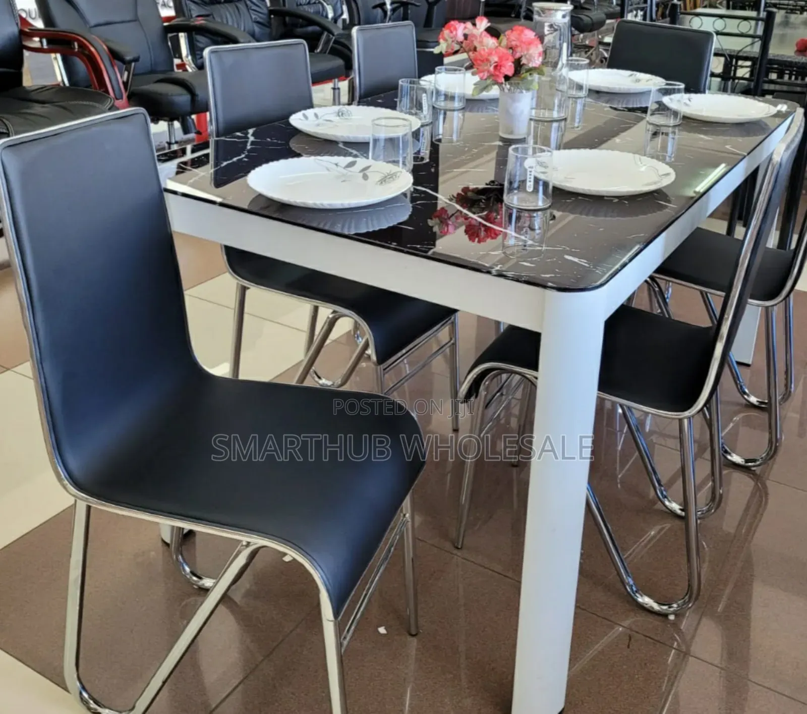 Executive Marble Six Seater Dinning Set