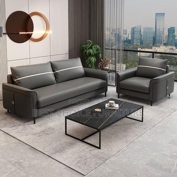 Office Sofa Sets; Executive Grey Office Sofa – 5-Seater Upholstered - thumbnail 14