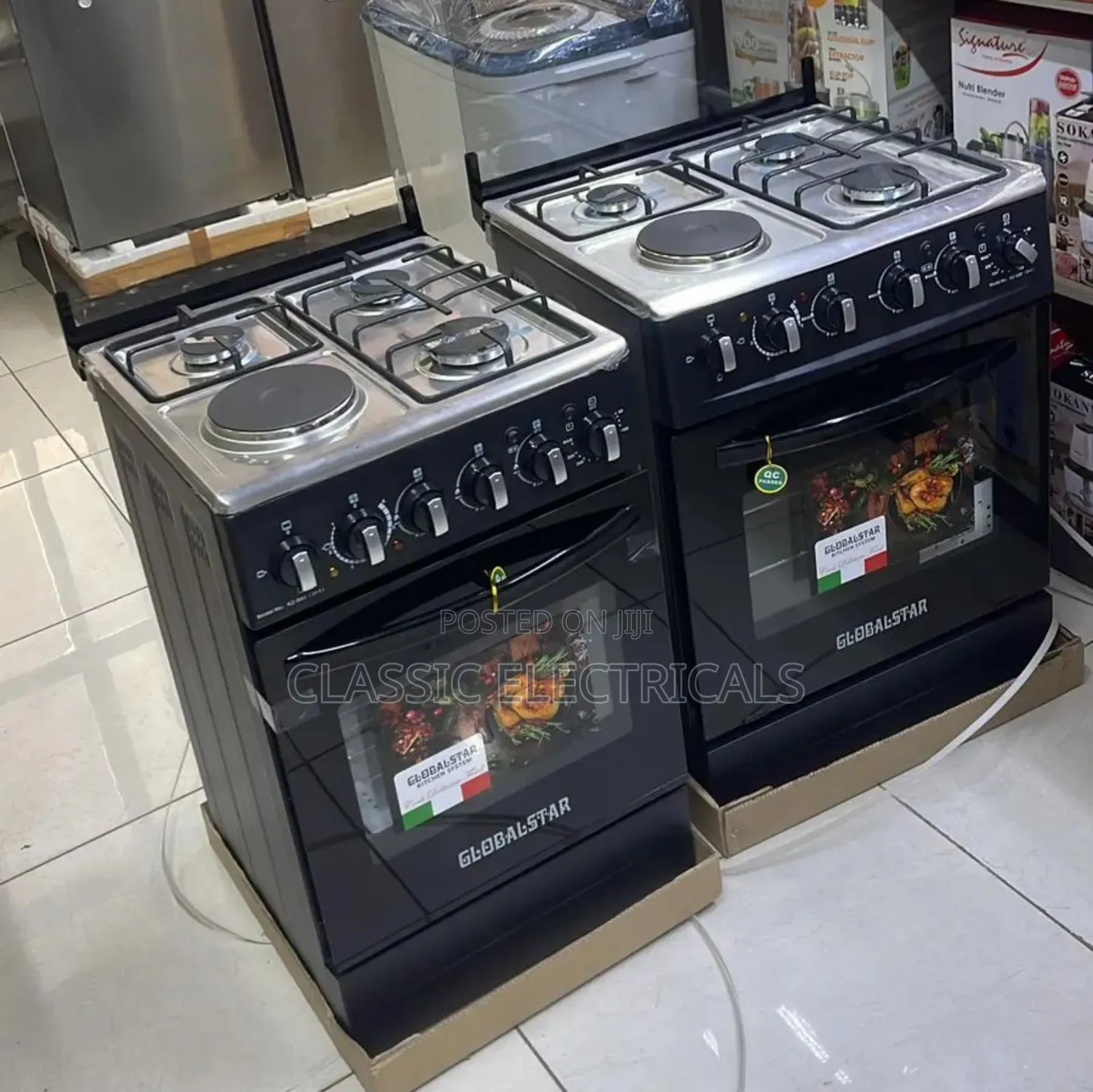 Black 50*55 Globalstar Jet 3+1 Standing Cooker With Electric Oven