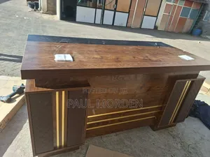 Desk:Premium Wooden Executive Desk With Cabinet