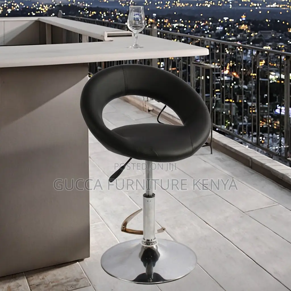 Round Leather Heigh Adjustable Counter Stool