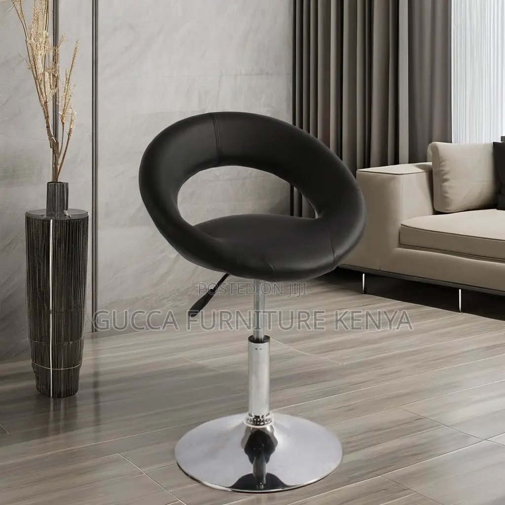 Round Leather Heigh Adjustable Counter Stool