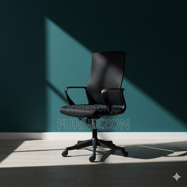 Black Mid Back Mesh Swivel Ergonomic Chair - main view