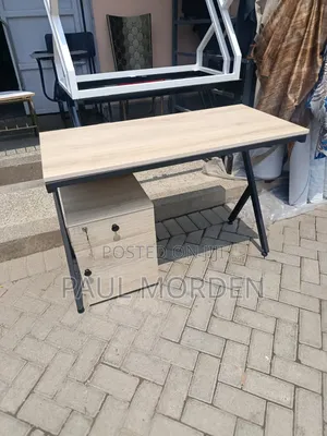 Office Furniture :Metallic Desk With Side Cabinet Drawers