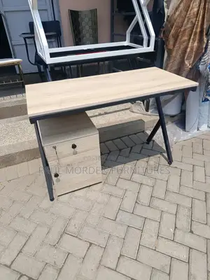 Office Furniture :Metallic Desk With Side Cabinet Drawers