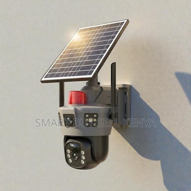 Inbuilt Rechargeable Batteries 4g PTZ Dual Lens Siren Solar Camera