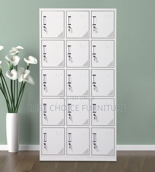 Office Cabinets; Heavy-Duty 15-Compartment Metallic Office Storage - main view