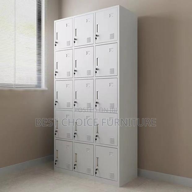 Office Cabinets; Heavy-Duty 15-Compartment Metallic Office Storage - thumbnail 3