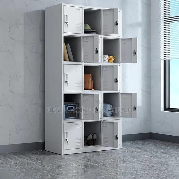 Office Cabinets; Heavy-Duty 15-Compartment Metallic Office Storage - thumbnail 7