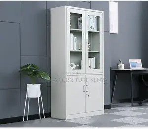 2-door Half Glass Metallic Filling Office Cabinet