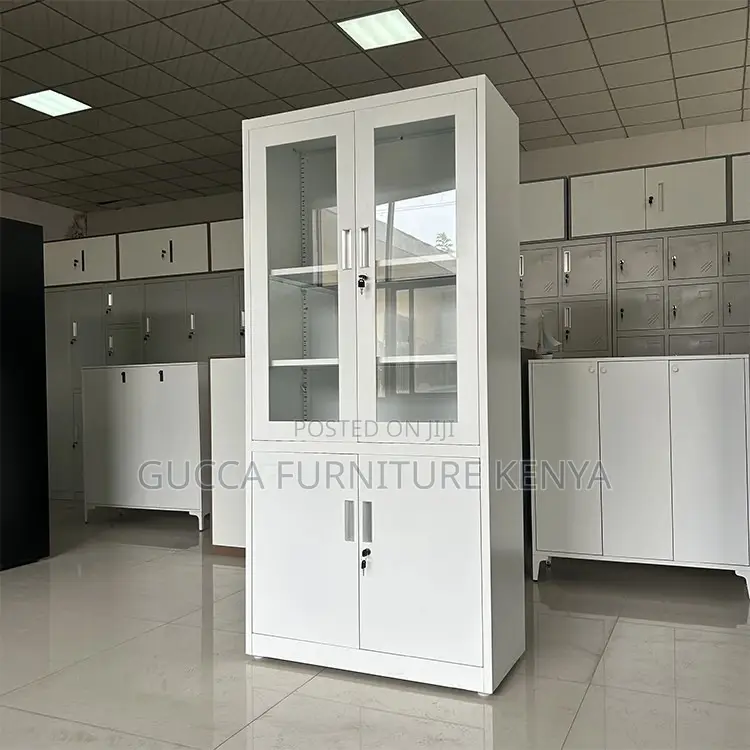 2-door Half Glass Metallic Filling Office Cabinet