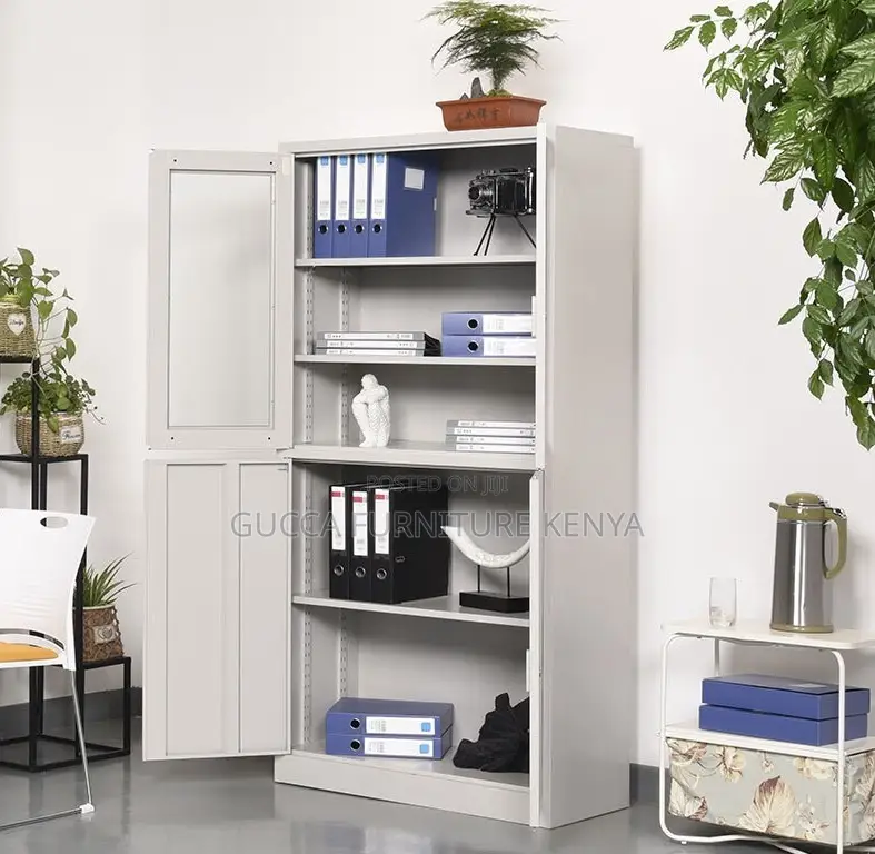 2-door Half Glass Metallic Filling Office Cabinet