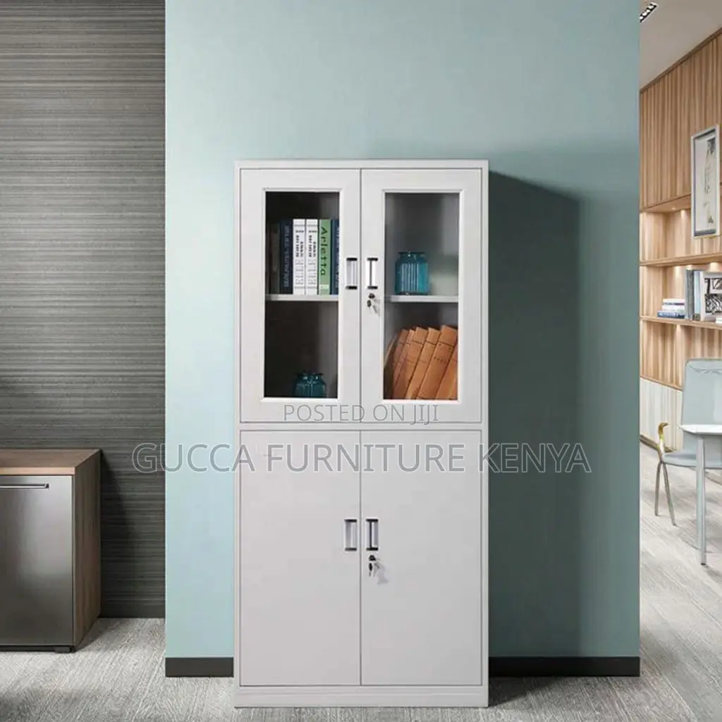 2-door Half Glass Metallic Filling Office Cabinet