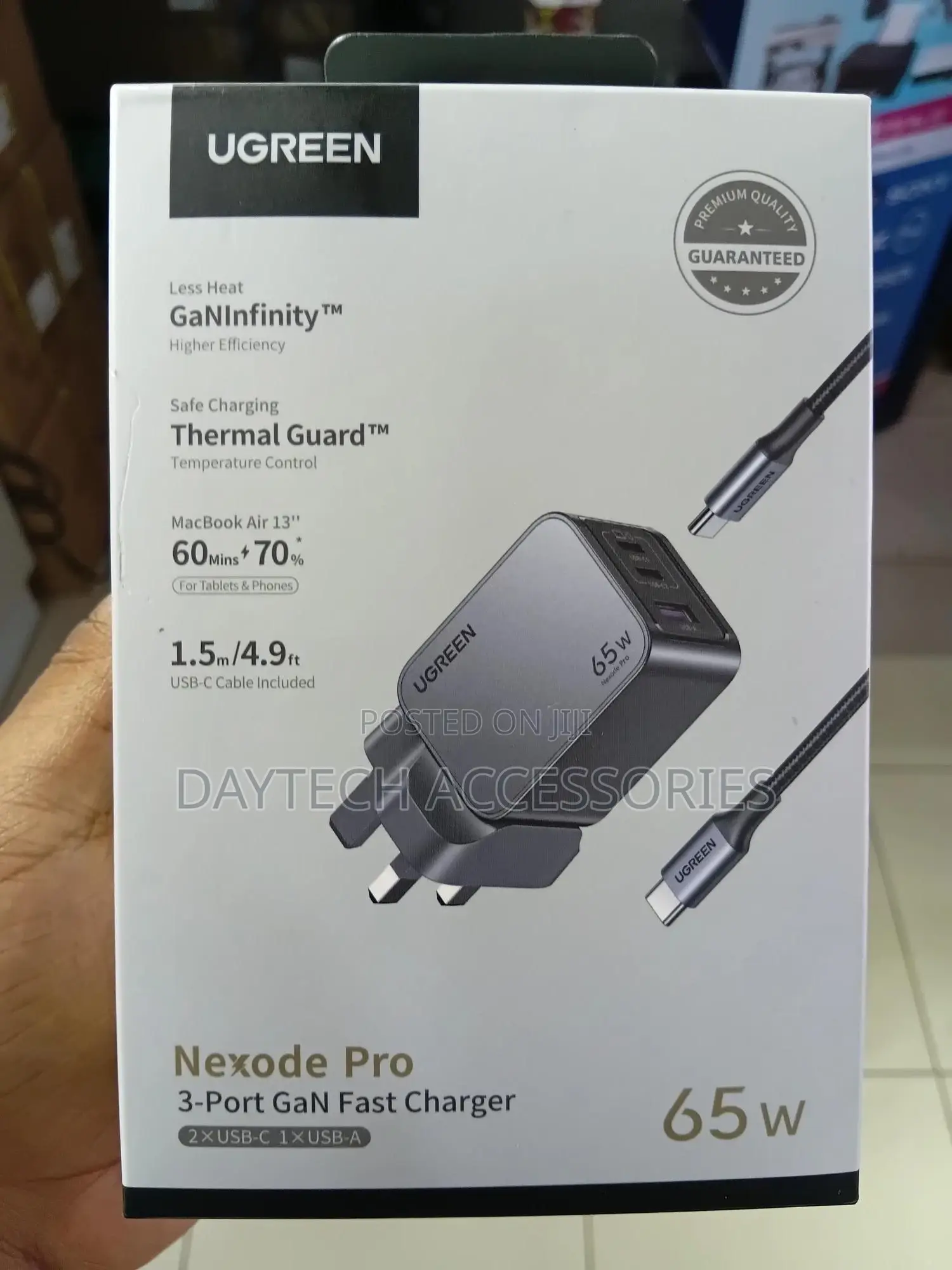 Ugreen - Nexode Pro 65w 3-Port Usb-C/Usb-a Gan Charger