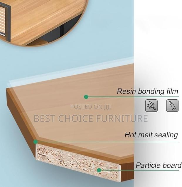 Office Workstations; Modern Brown 4-User Curved Office Workstation - thumbnail 2