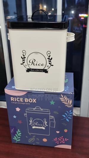 H102 Galvanized Metallic 5kg Rice Bin_pa - thumbnail 2