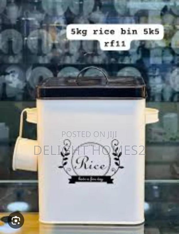 H102 Galvanized Metallic 5kg Rice Bin_pa - thumbnail 3